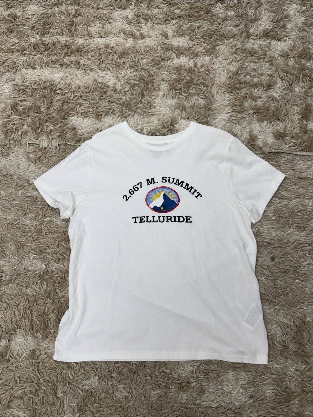 Polo by Ralph Lauren White Tee with Navy Printed Label xl